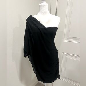 Alice + Olivia Draped One-Shoulder Dress